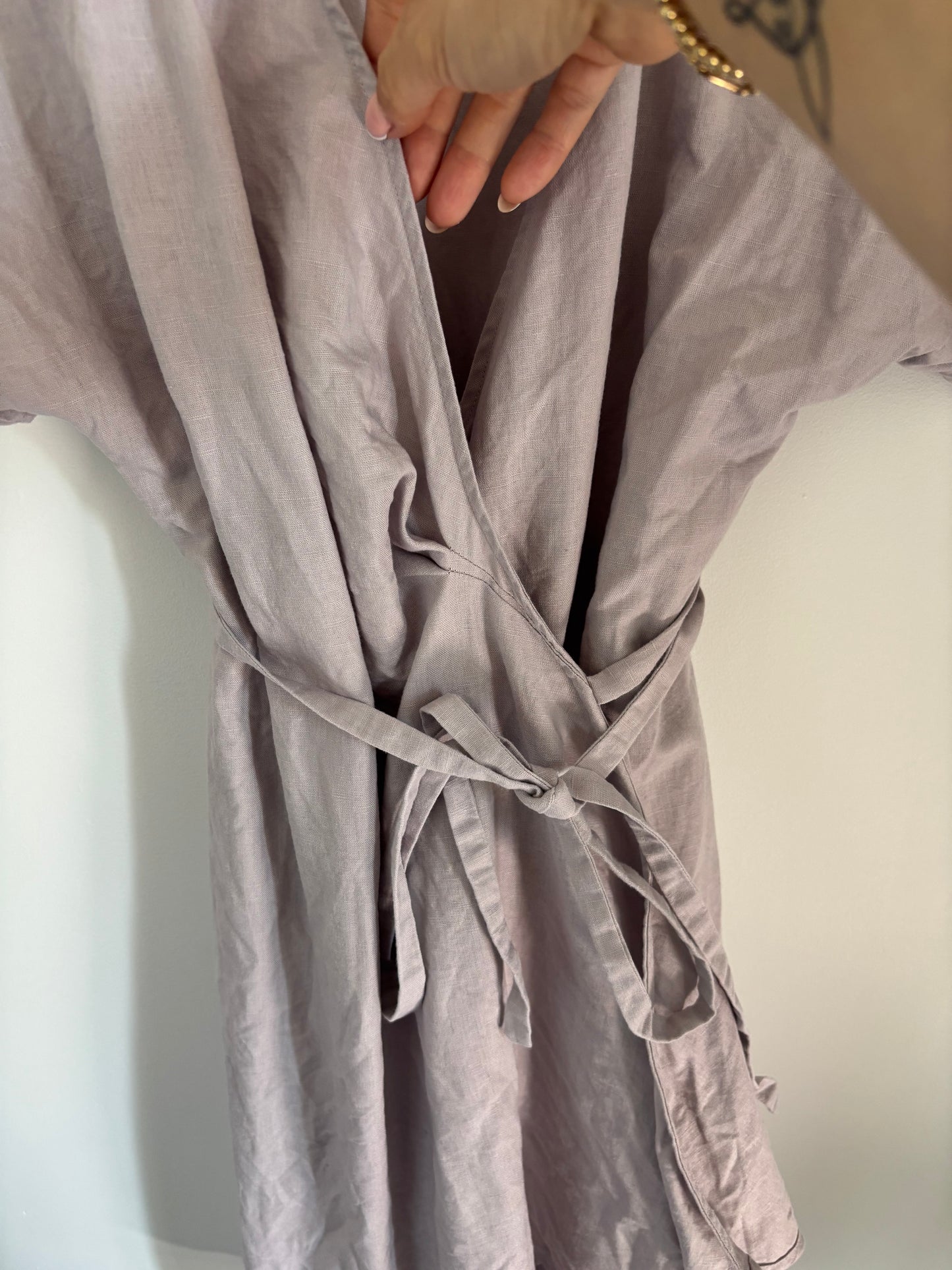 Babaton / Aritzia Wallace Linen Dress (Purple/Grey) | Medium
