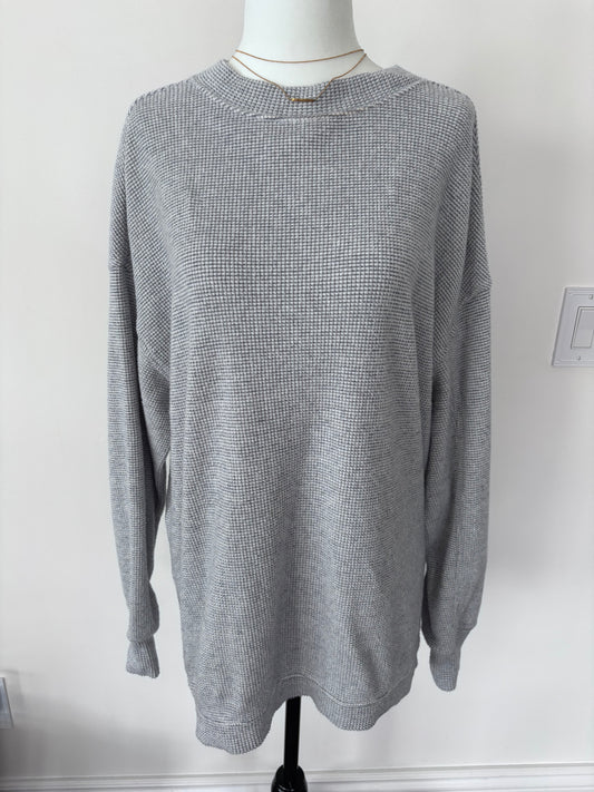 Aerie Grey Textured Crewneck | Sz XS (fits M or L)