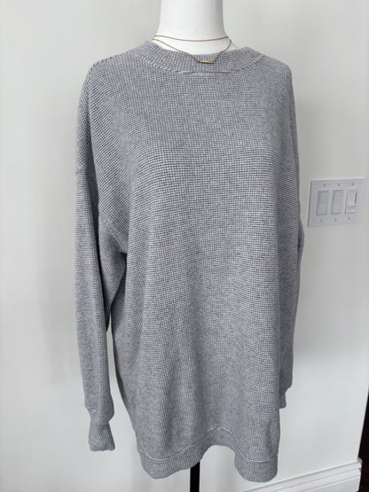 Aerie Grey Textured Crewneck | Sz XS (fits M or L)