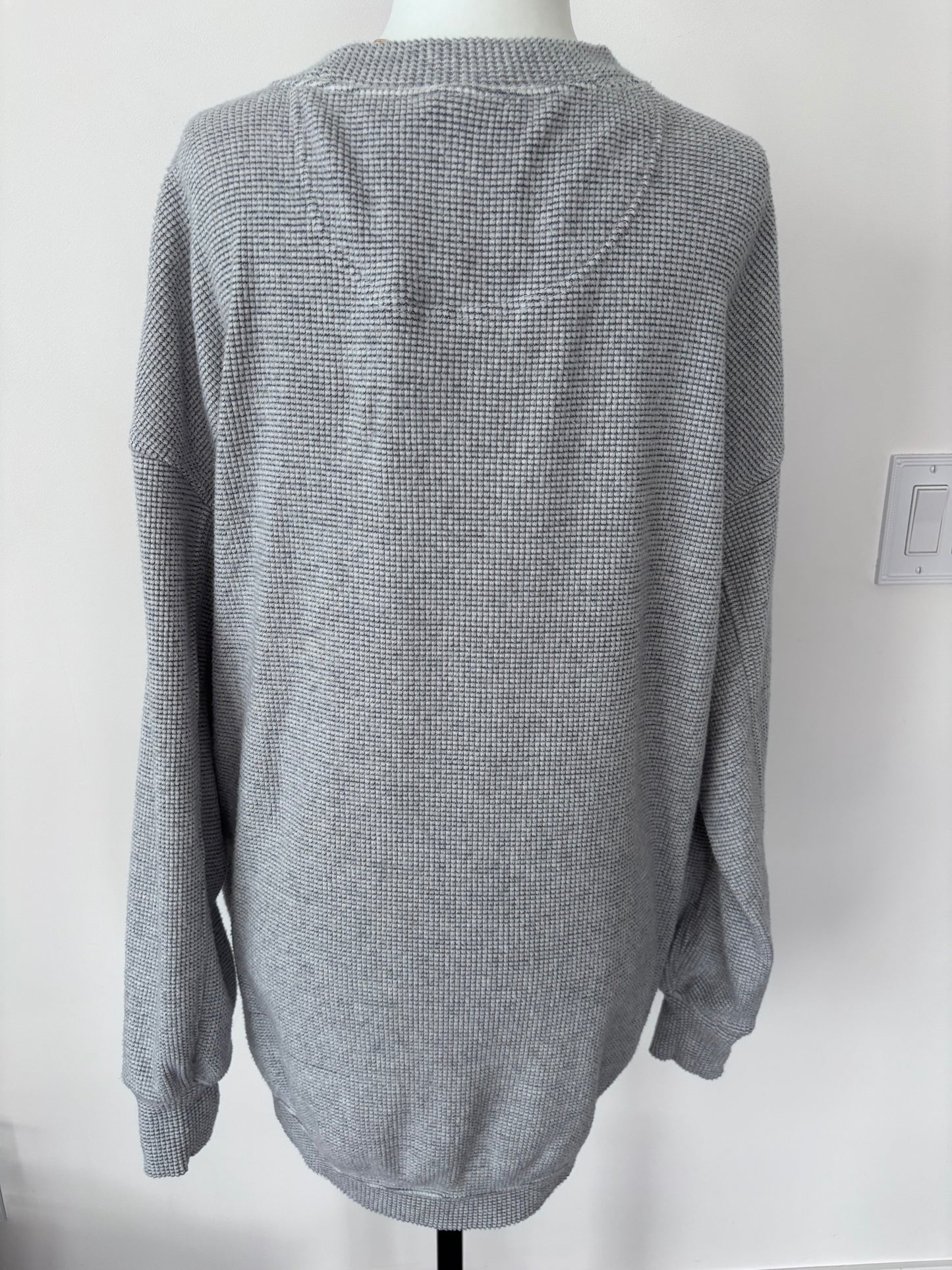 Aerie Grey Textured Crewneck | Sz XS (fits M or L)