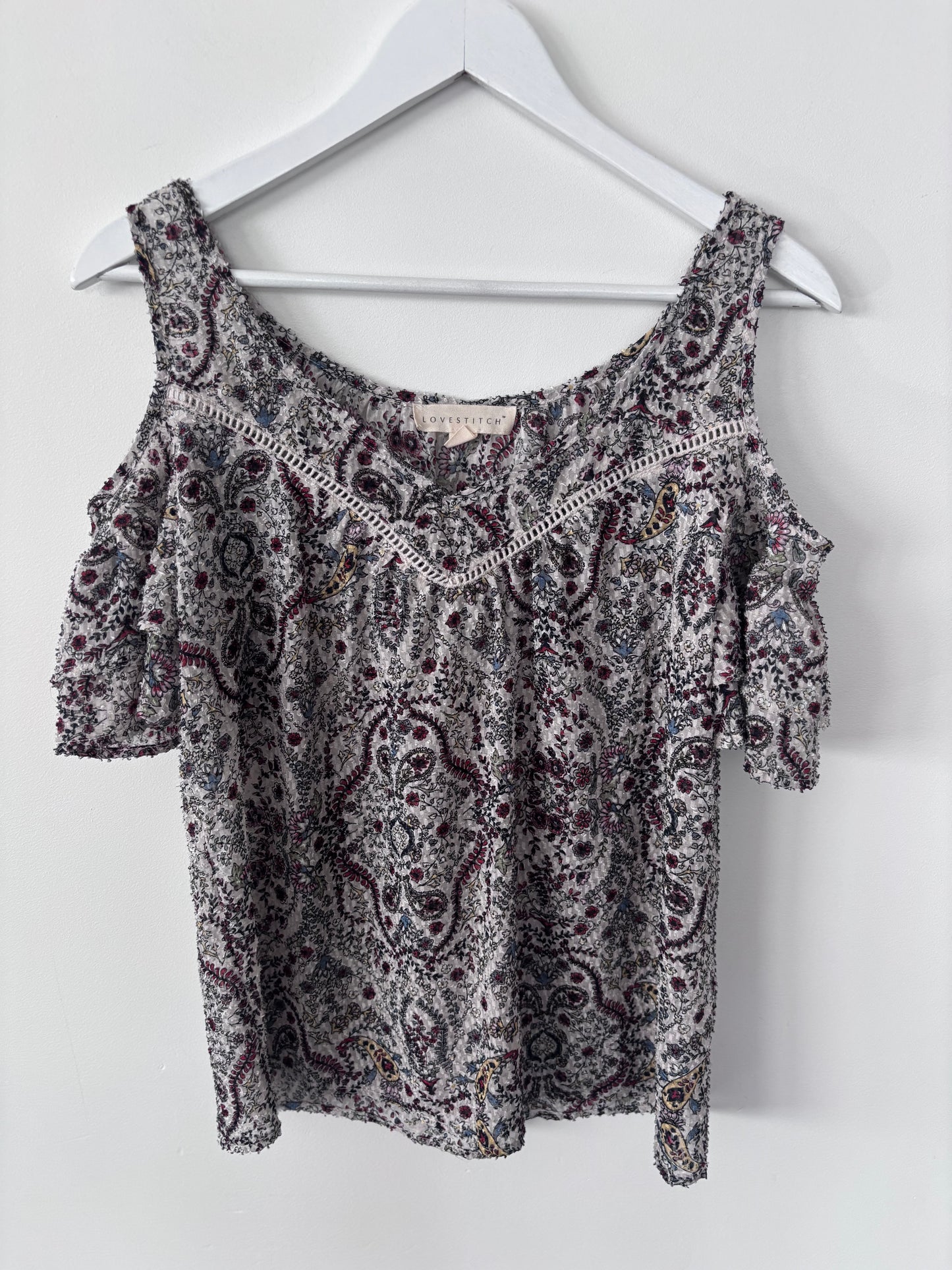 Lovestitch Cut Out Shoulder Blouse | Sz Medium