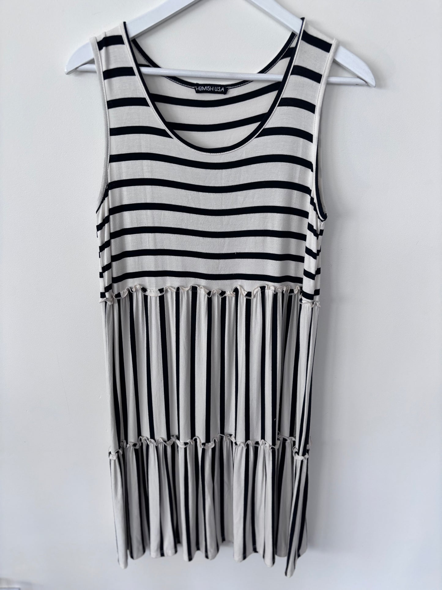 Heimish USA Striped Ruffle Tiered Dress | Sz Medium