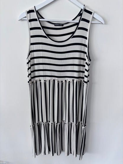 Heimish USA Striped Ruffle Tiered Dress | Sz Medium