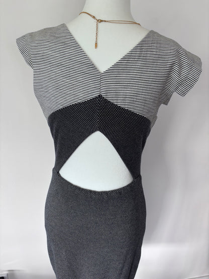 Eve Gravel Patterned Midi Dress | Sz Medium