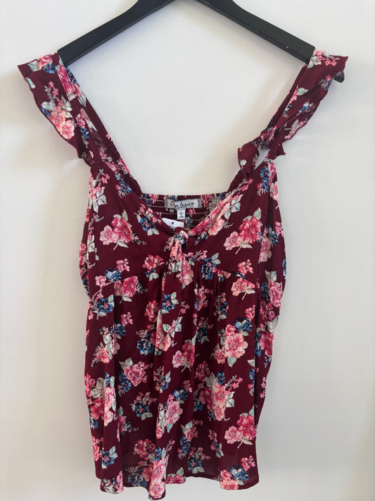 Floral Cami with Ruffle Straps | Large
