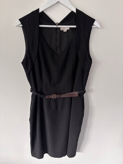 Covet Black Belted Sheath Dress | Sz 6 (Medium)