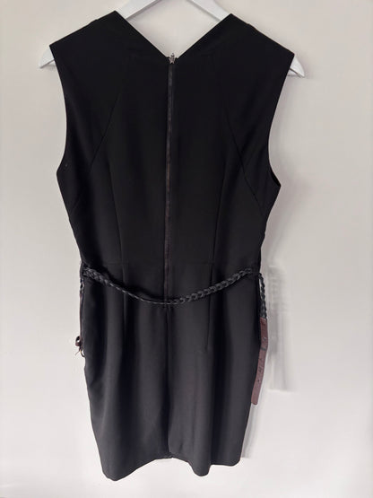Covet Black Belted Sheath Dress | Sz 6 (Medium)