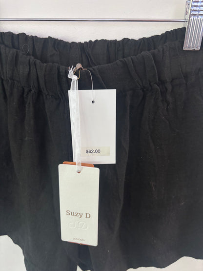 Suzy D London Linen Shorts NWT in Black | Sz Medium