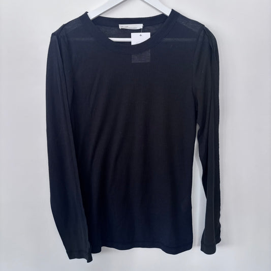 Oak & Fort Semi Sheer Long Sleeve Top | Sz Large (CS15W3)