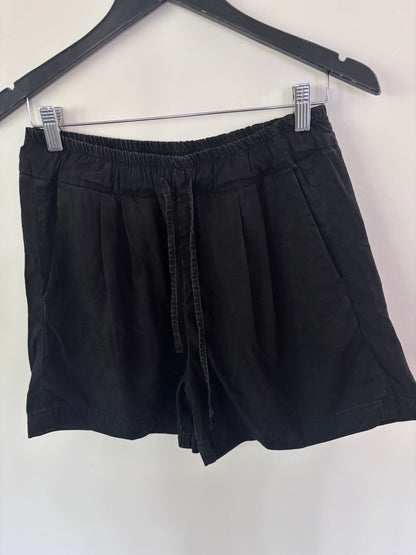 Mavi Penny Pleated Black Tencel Shorts | Sz Small (fit S/M)