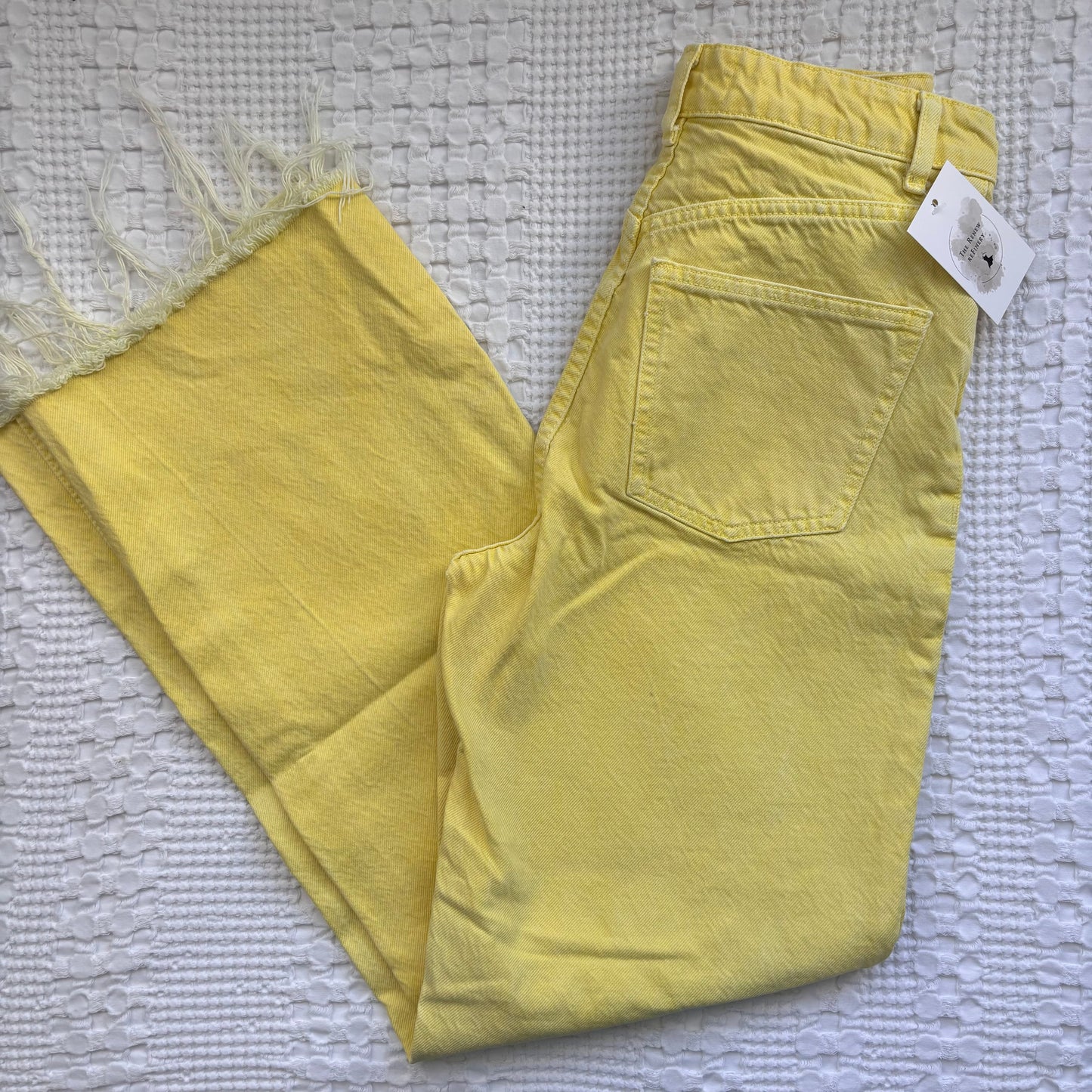 Zara Yellow High Rise Denim | Sz 2 (M94W8)