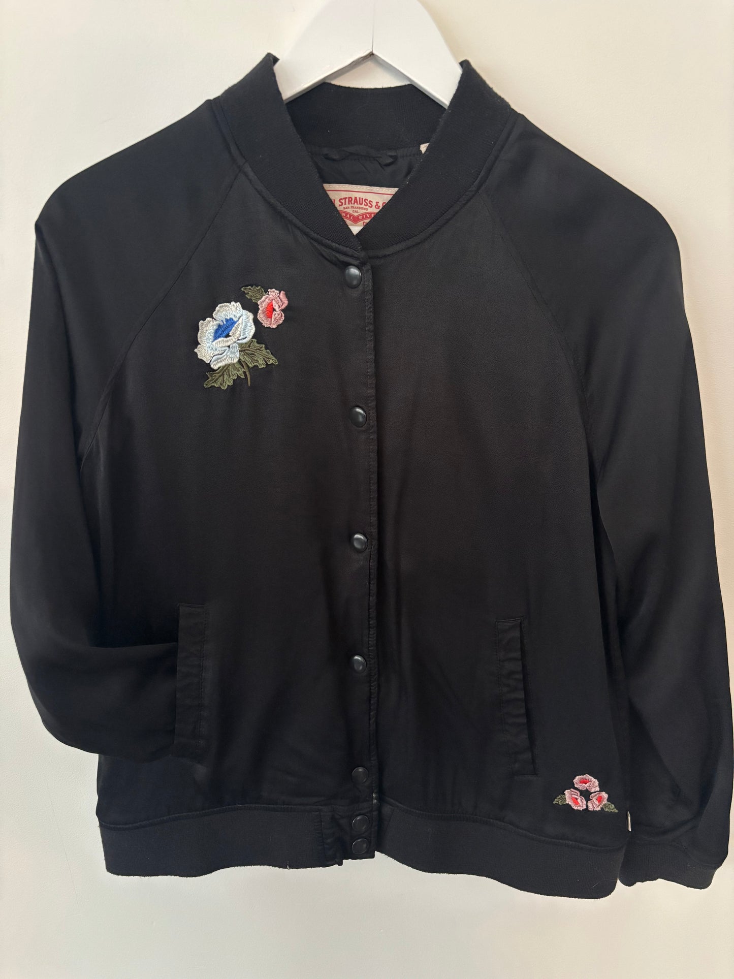 Levi's Satiny Embroidered Bomber Jacket | Sz Medium (M137S5)