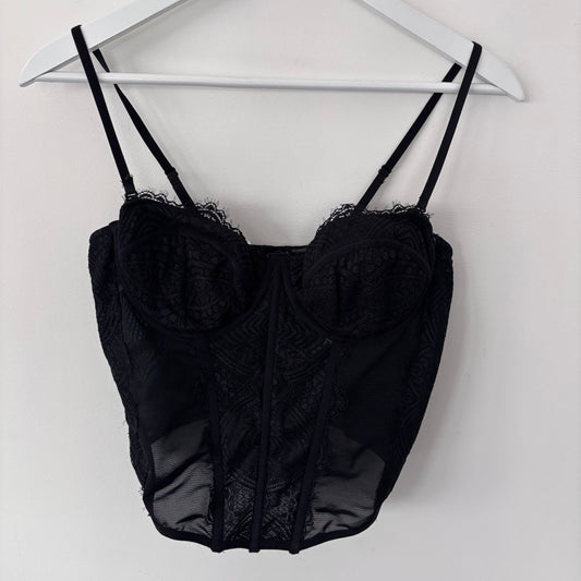 Garage Black Corset Bra Top | Sz Medium (M141S5)