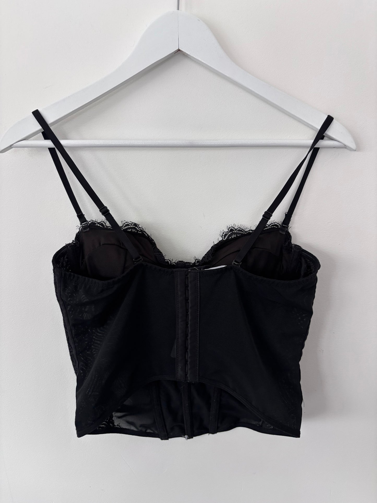 Garage Black Corset Bra Top | Sz Medium (M141S5)