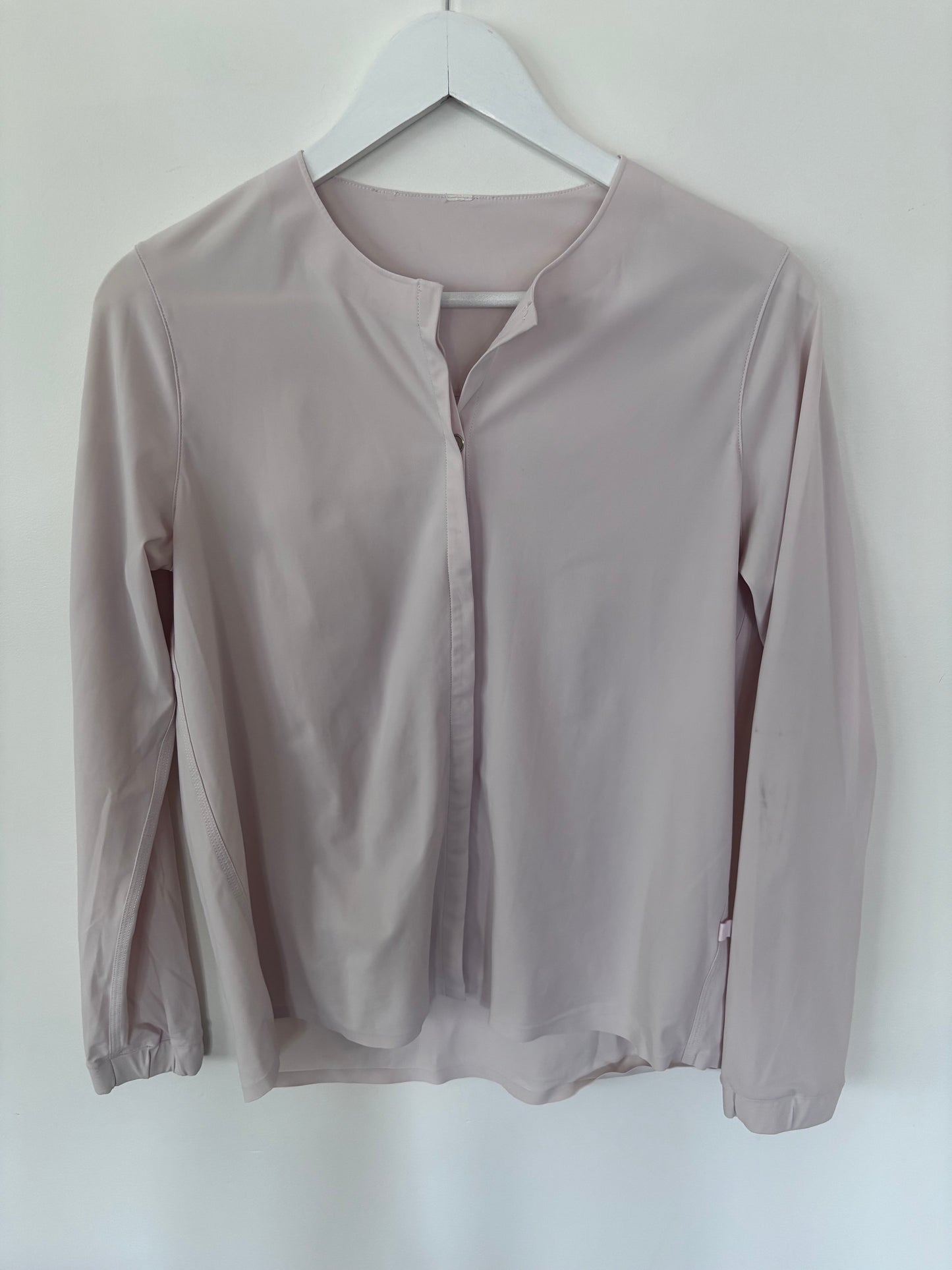 Lululemon Solo Blouse *Full Button Up Cream/Pink | Sz Small