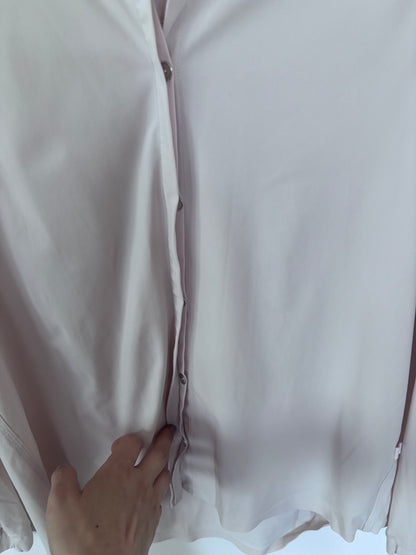 Lululemon Solo Blouse *Full Button Up Cream/Pink | Sz Small