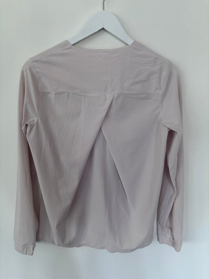 Lululemon Solo Blouse *Full Button Up Cream/Pink | Sz Small