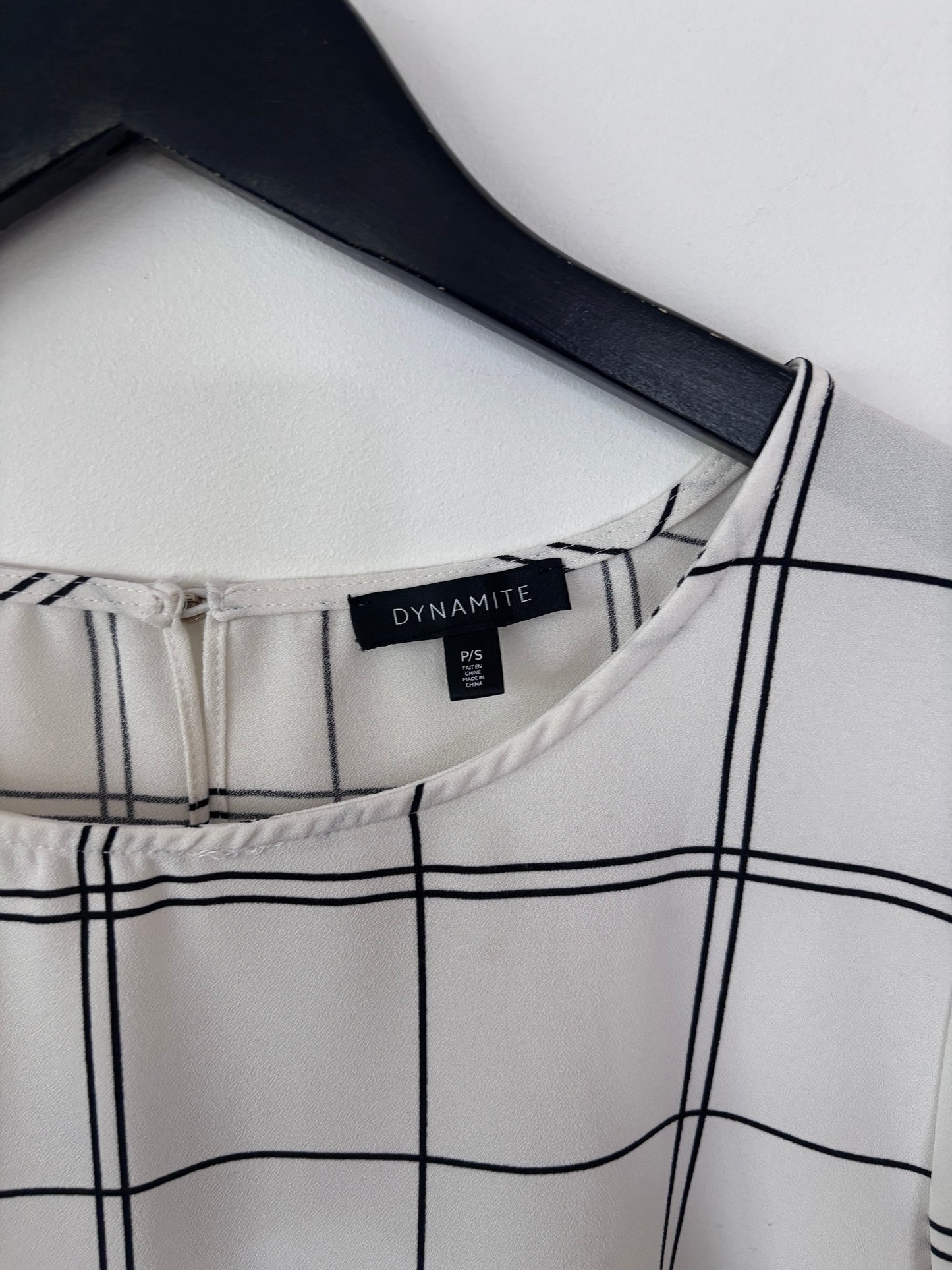 Dynamite Black/White Checked Blouse | Sz Small
