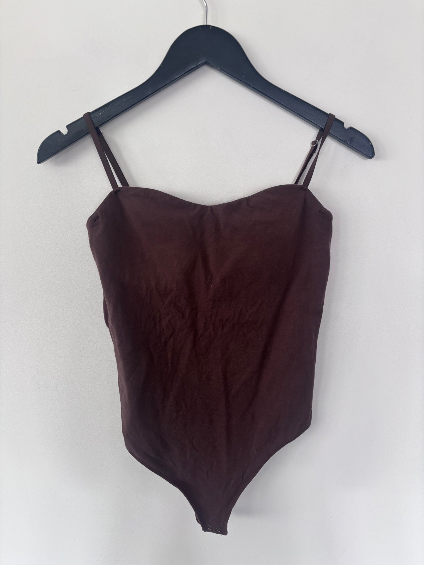 A&F Brown Sweetheart Neckline Bra-Free Bodysuit | Sz Medium