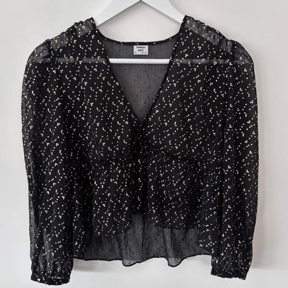 Sunday Best Sheer Ruffle Jinx Blouse | Sz XS (Oversized)(M167K6)