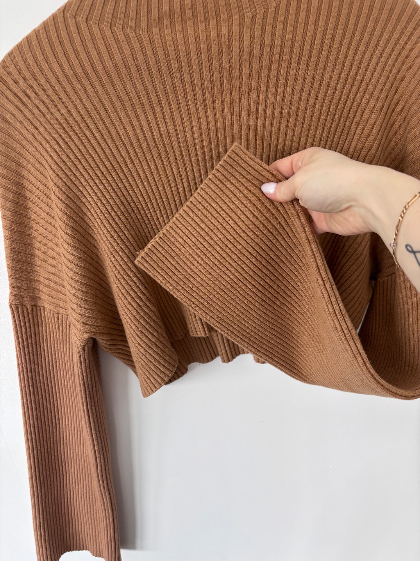 Olivacious Soft Mockneck Cropped Sweater | Sz Small (M170K6)