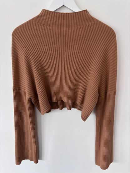 Olivacious Soft Mockneck Cropped Sweater | Sz Small (M170K6)