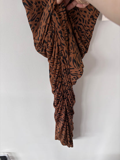 A New Day Leopard Print Ruched Midi Slip Dress NWT | Sz XS (M172K6)