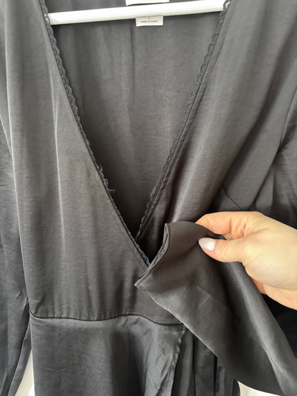 Wilfred Mademoiselle Satin Longsleeve Dress | Sz Small (M169K6)