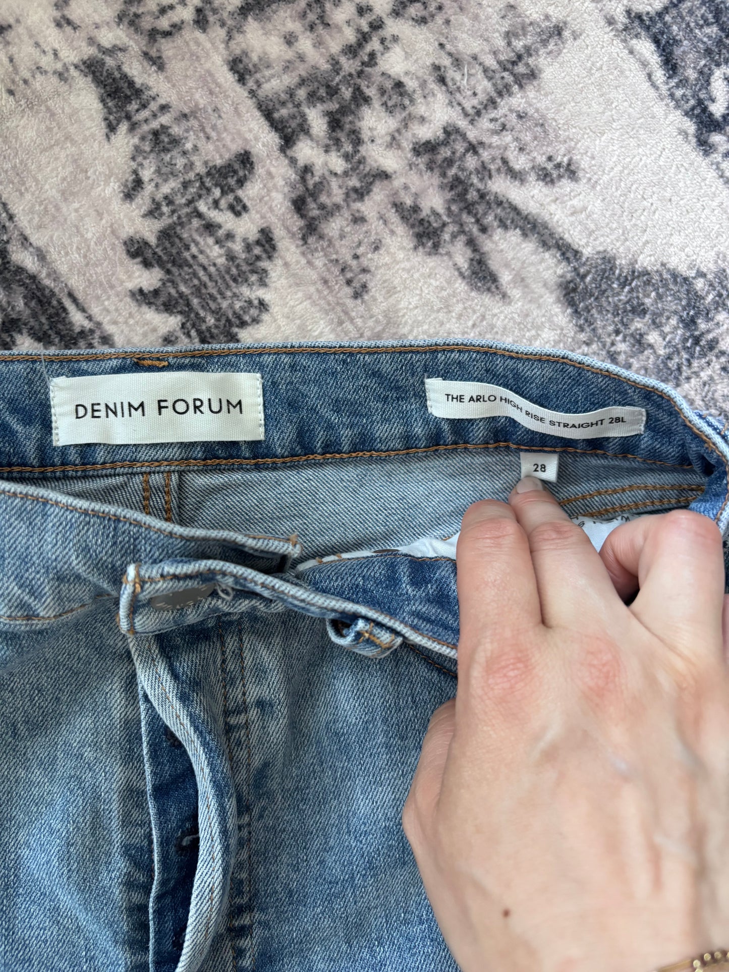 Denim Forum Arlo High Rise Straight Jeans | Sz 28