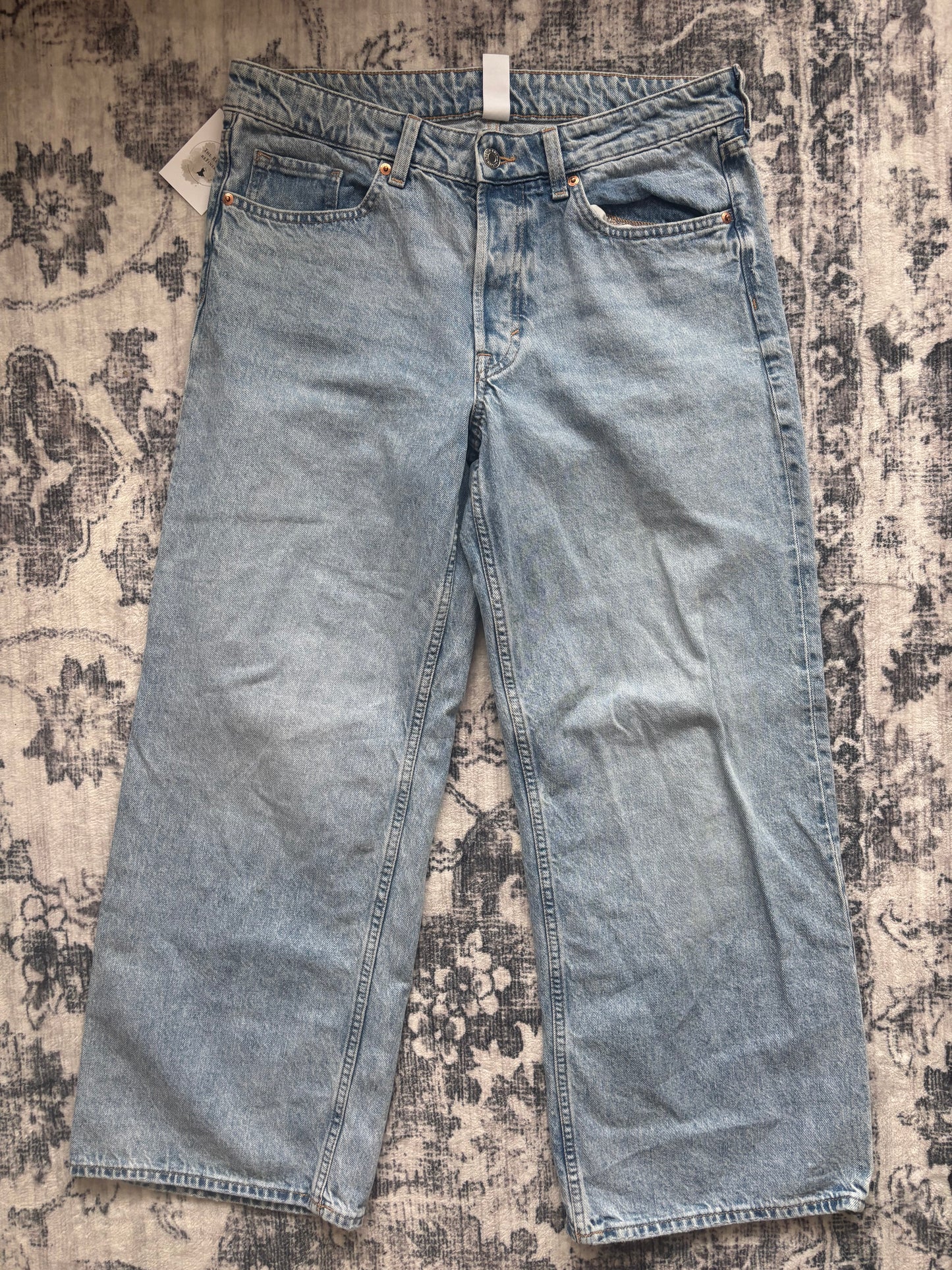 H&M Baggy Wide Loose Low Rise Denim | Sz 8 (N99S20)