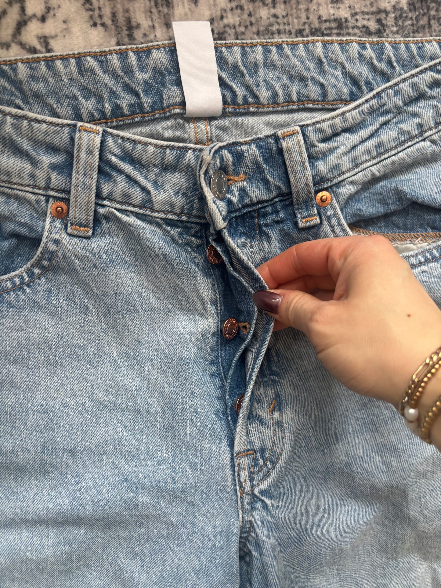 H&M Baggy Wide Loose Low Rise Denim | Sz 8 (N99S20)