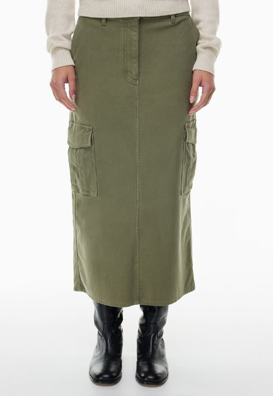 Wilfred / Aritzia Ether Cargo Maxi Skirt in Army Green | 8