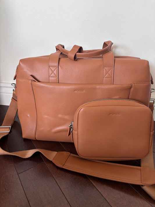 Monos Metro Duffel Bag Set in Saddle (flaw)