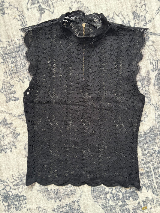 Dynamite Scalloped Hem Lace High Neck Tank | Medium (D027L4)