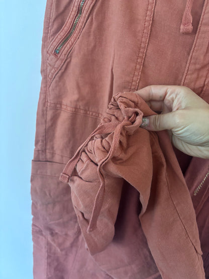 AE Dreamy Drape Linen-Blend Baggy Wide-Leg Cargo Pants | Sz 8