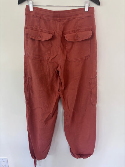 AE Dreamy Drape Linen-Blend Baggy Wide-Leg Cargo Pants | Sz 8