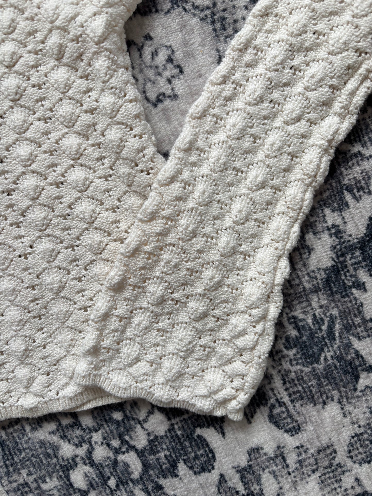 Dynamite Cream Crocheted Cardigan | Sz Small (D028L4)