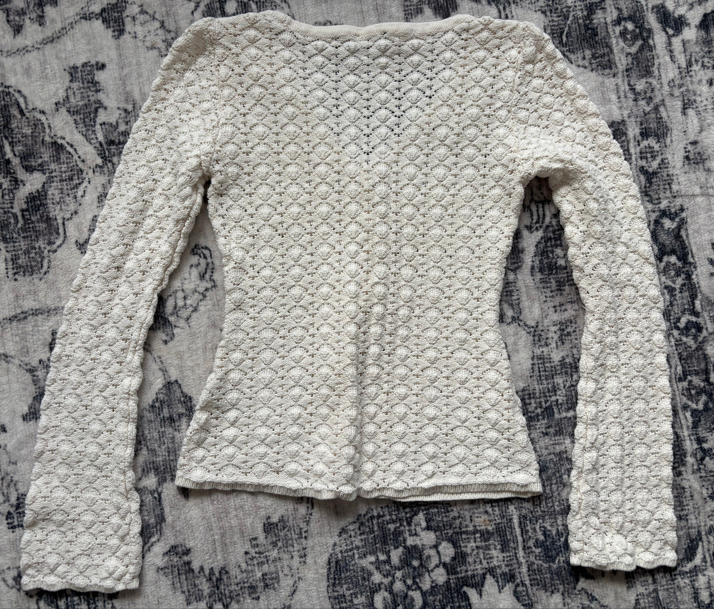 Dynamite Cream Crocheted Cardigan | Sz Small (D028L4)