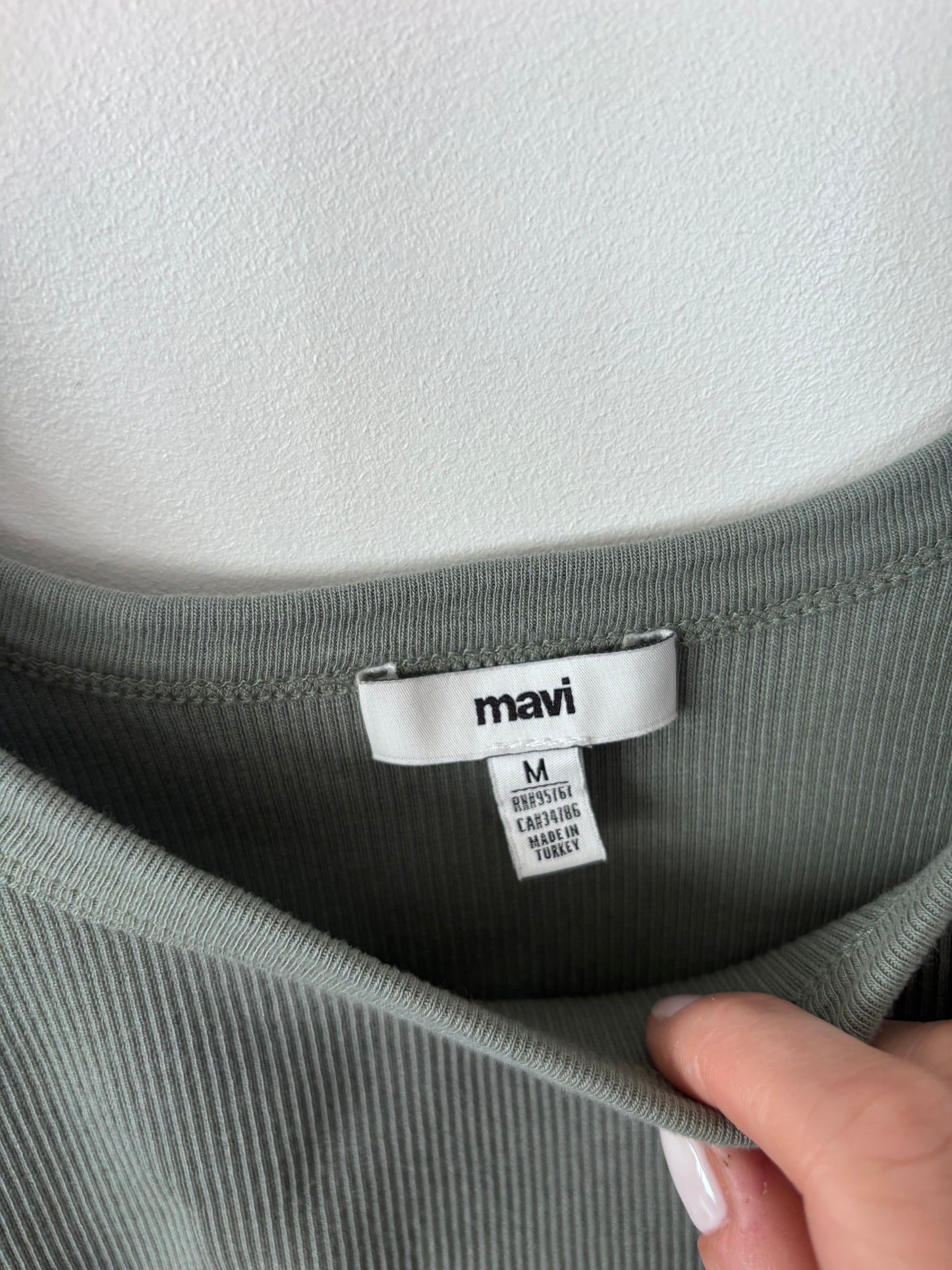 Mavi Green Ribbed Tank Top | Sz Medium