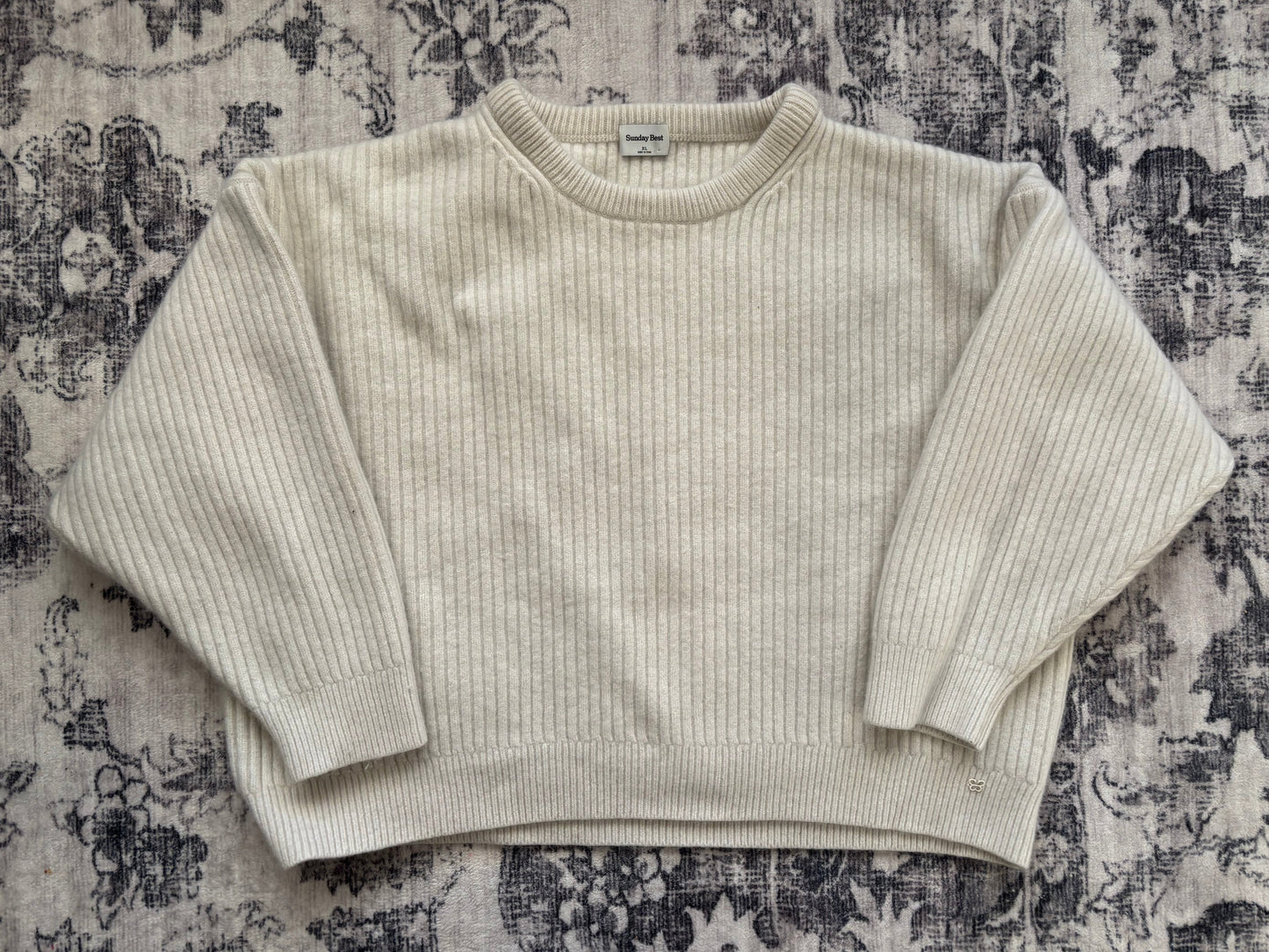 Sunday Best Chunky Ribbed Stitch Crewneck Sweater | XL (relaxed fit)(D101P3)