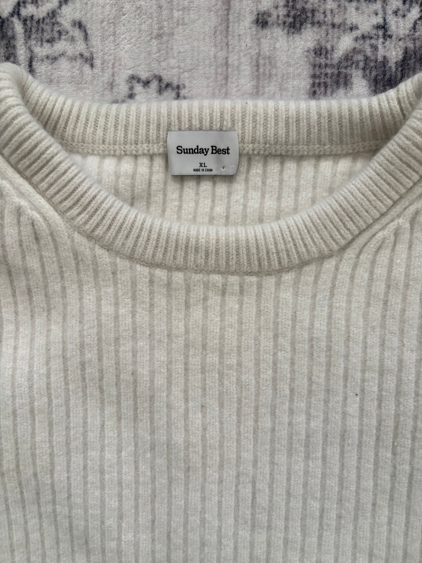 Sunday Best Chunky Ribbed Stitch Crewneck Sweater | XL (relaxed fit)(D101P3)