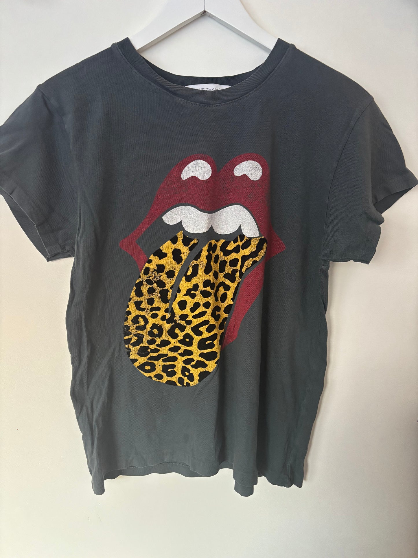 Daydreamer Rolling Stones Flocked Leopard Tongue Tour Tee | Sz XS - Would fit a Small (D103P3)