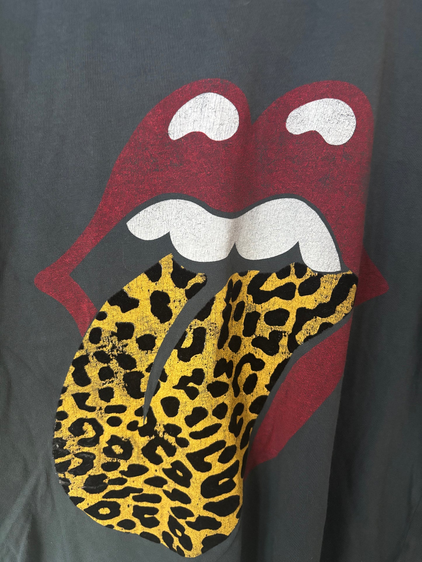 Daydreamer Rolling Stones Flocked Leopard Tongue Tour Tee | Sz XS - Would fit a Small (D103P3)