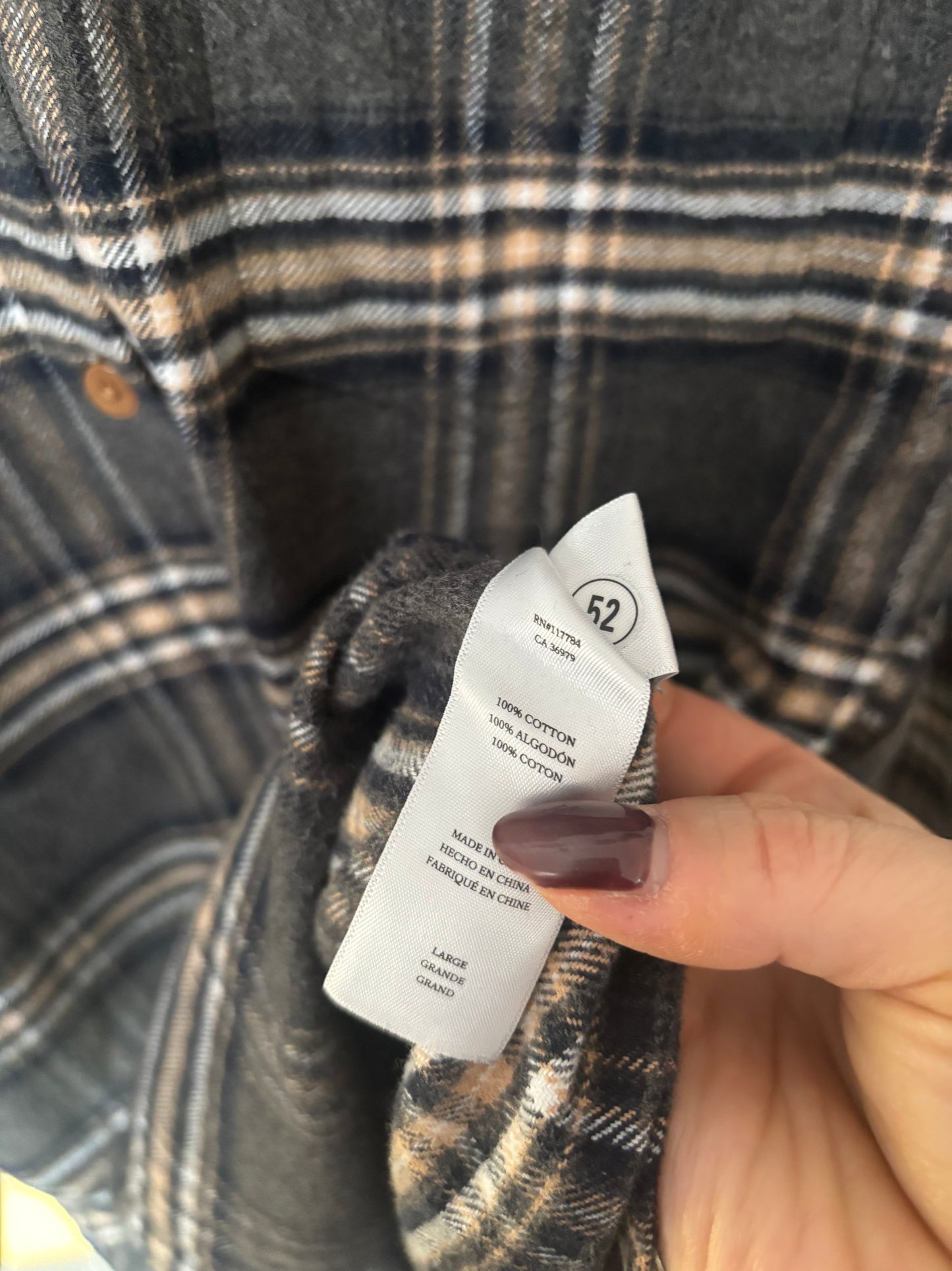 Rails 100% Cotton Plaid Flannel Button Down | Large (fits womens XL)(D105P3)