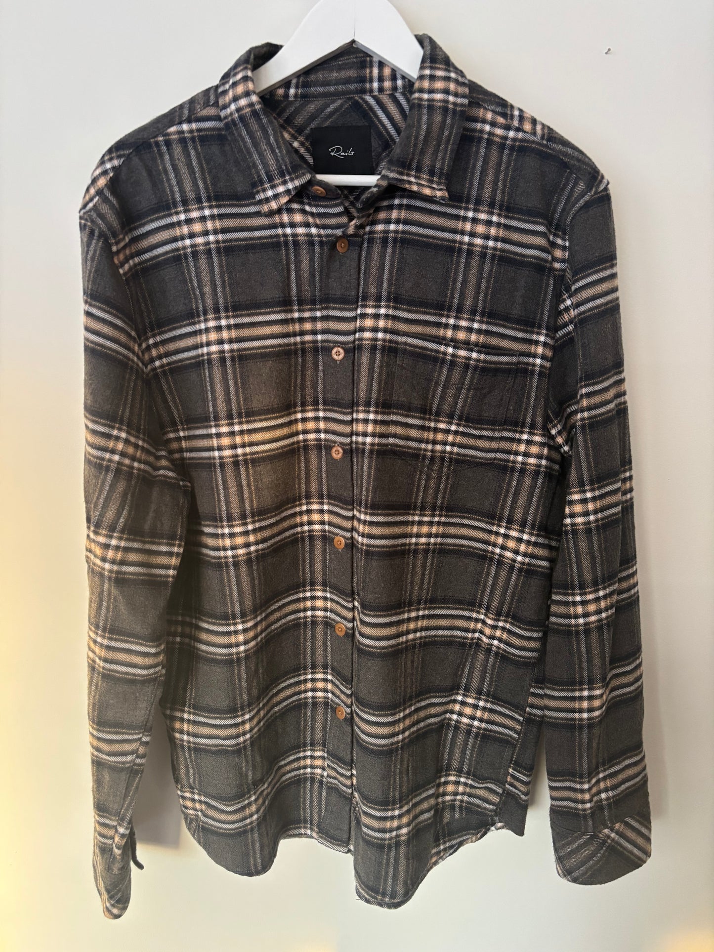 Rails 100% Cotton Plaid Flannel Button Down | Large (fits womens XL)(D105P3)