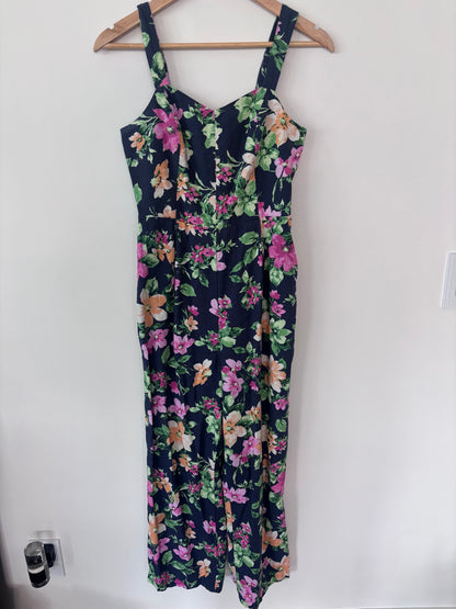 Old Navy Linen Blend Floral Jumpsuit | Sz Small