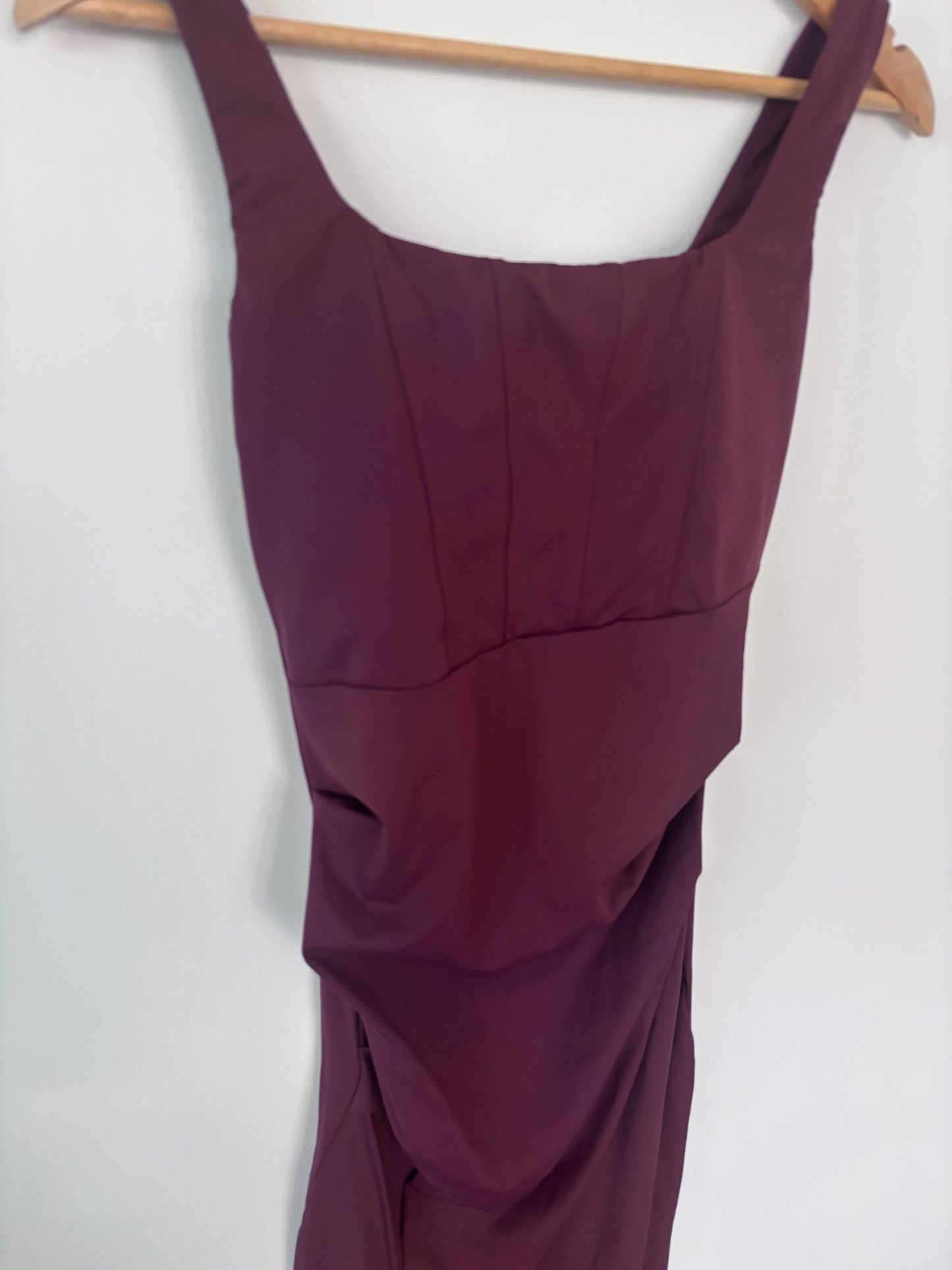 Halara SoftlyZero Airy Square Corset Ruched Bodycon Dress | Sz Medium