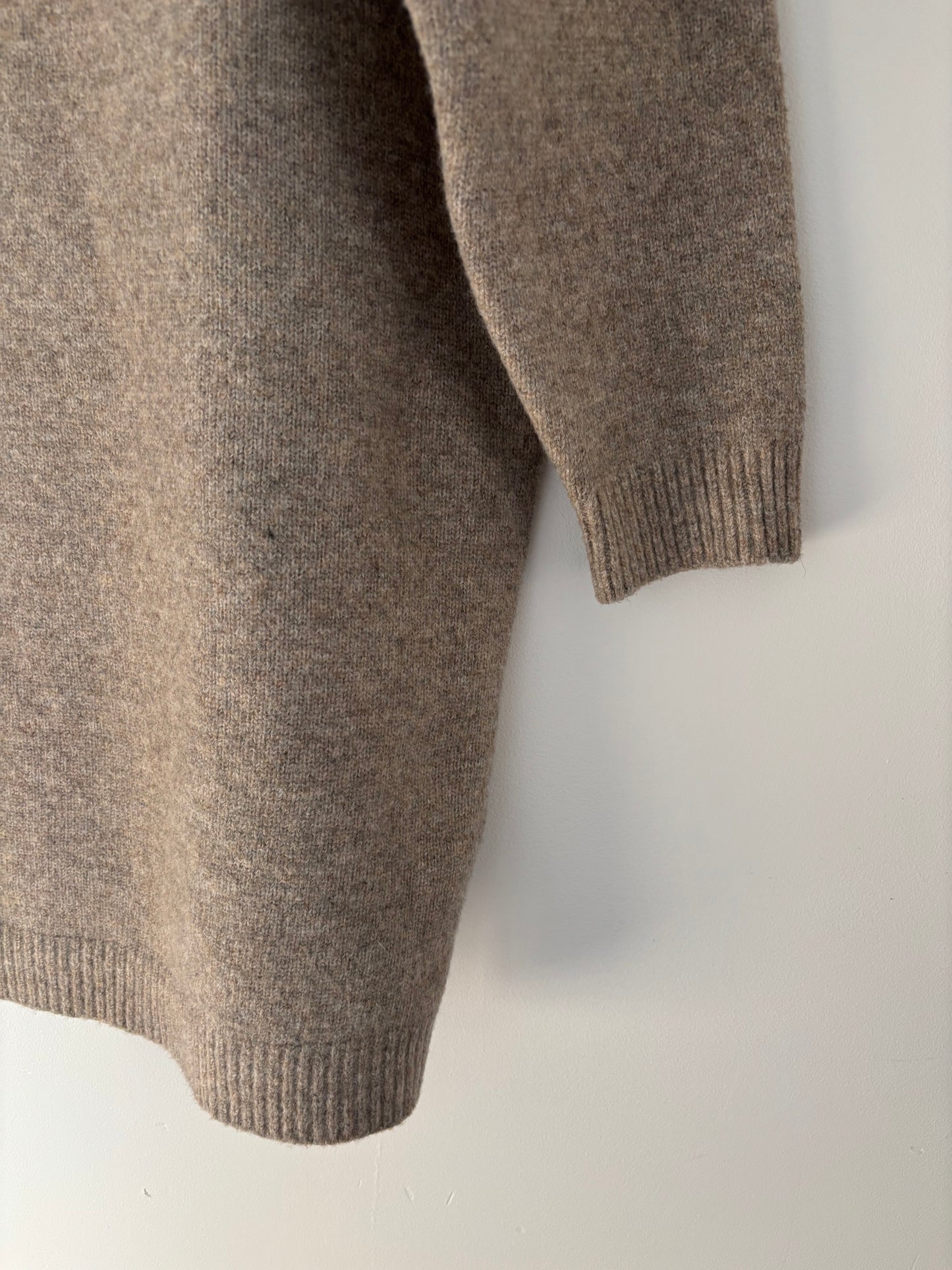 Blu Pepper NWT Collared Taupe Sweater Dress | Medium