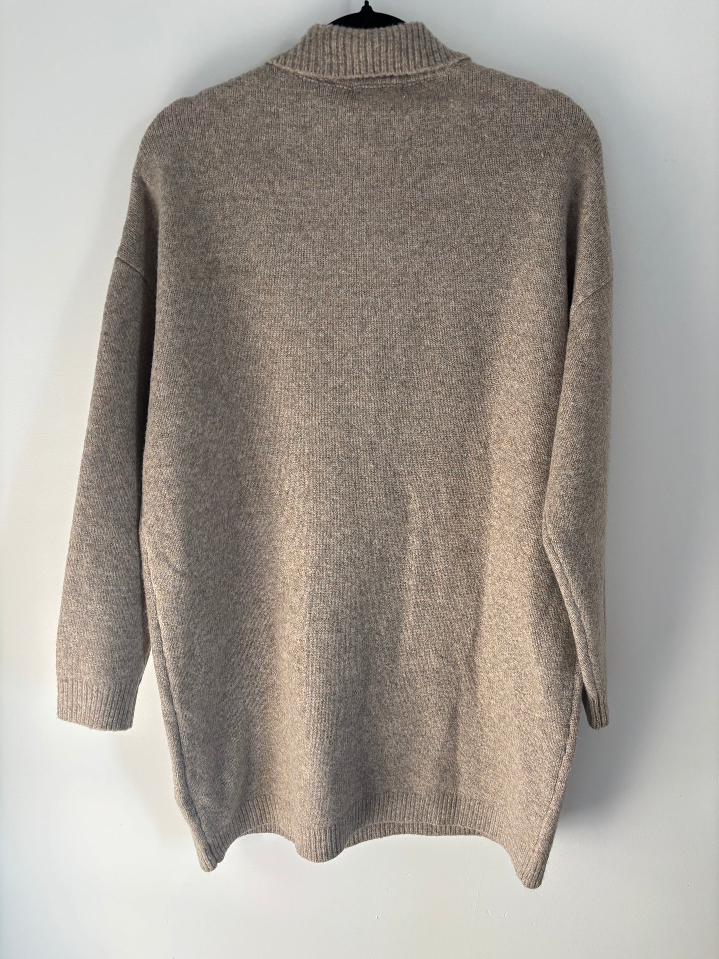 Blu Pepper NWT Collared Taupe Sweater Dress | Medium