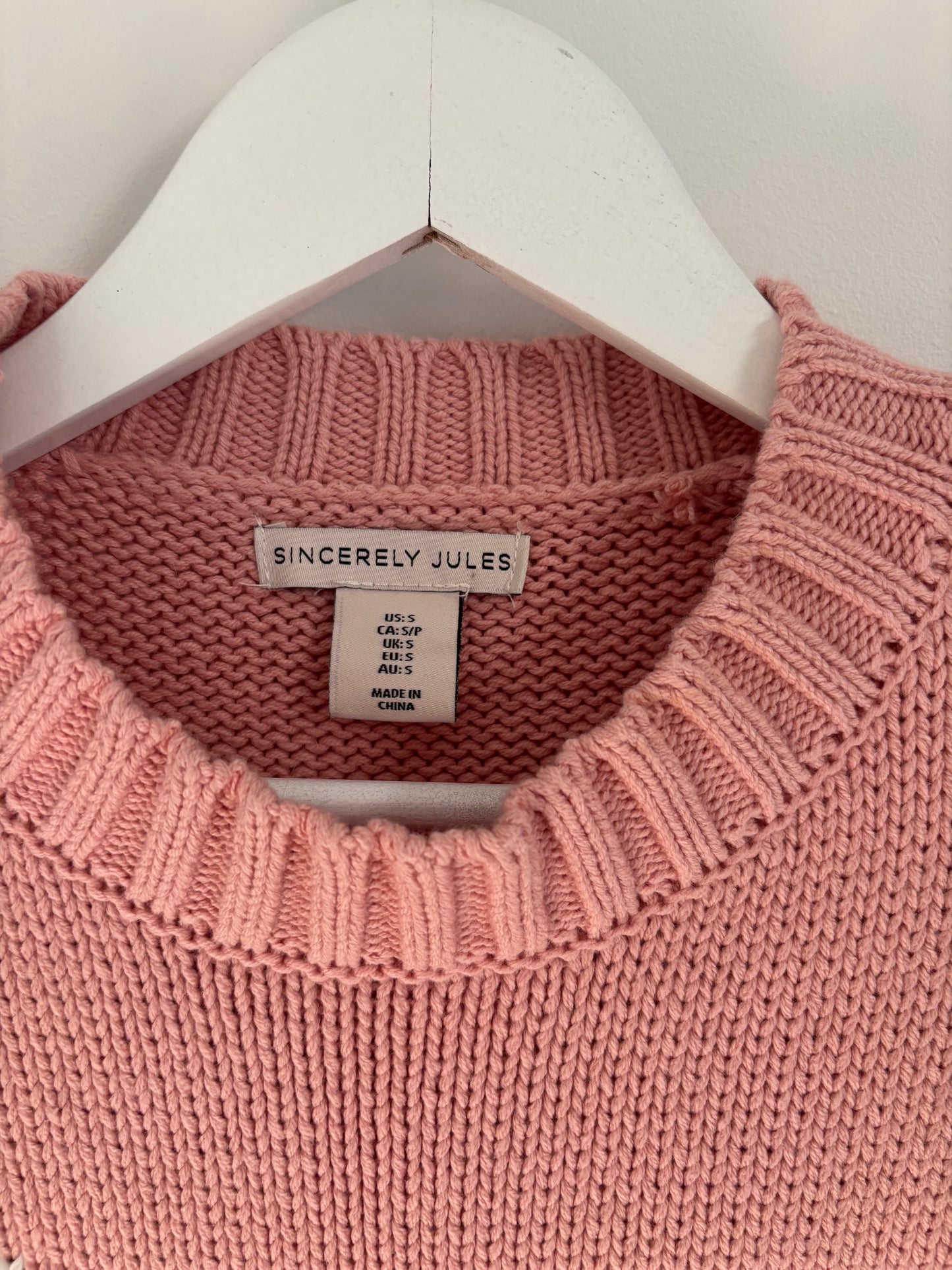 Sincerely Jules Pink Bow Knit Crewneck | Small (fits oversized)